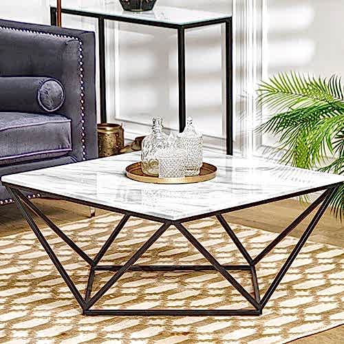 V Mermer Siyah Orta Sehpa | Ertaş Granit - Mermer Masa - Modoko - Masko