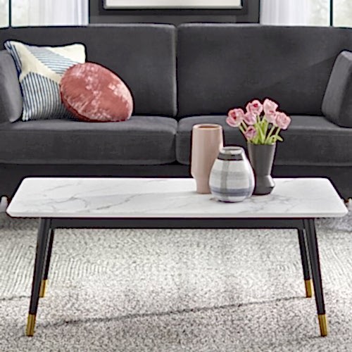 Siyah Ayaklı Mermer Sehpa | Ertaş Granit - Mermer Masa - Modoko - Masko