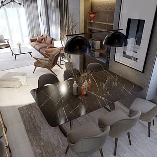 Nero Marquina Yemek Masası 3 | Ertaş Granit - Mermer Masa - Modoko - Masko